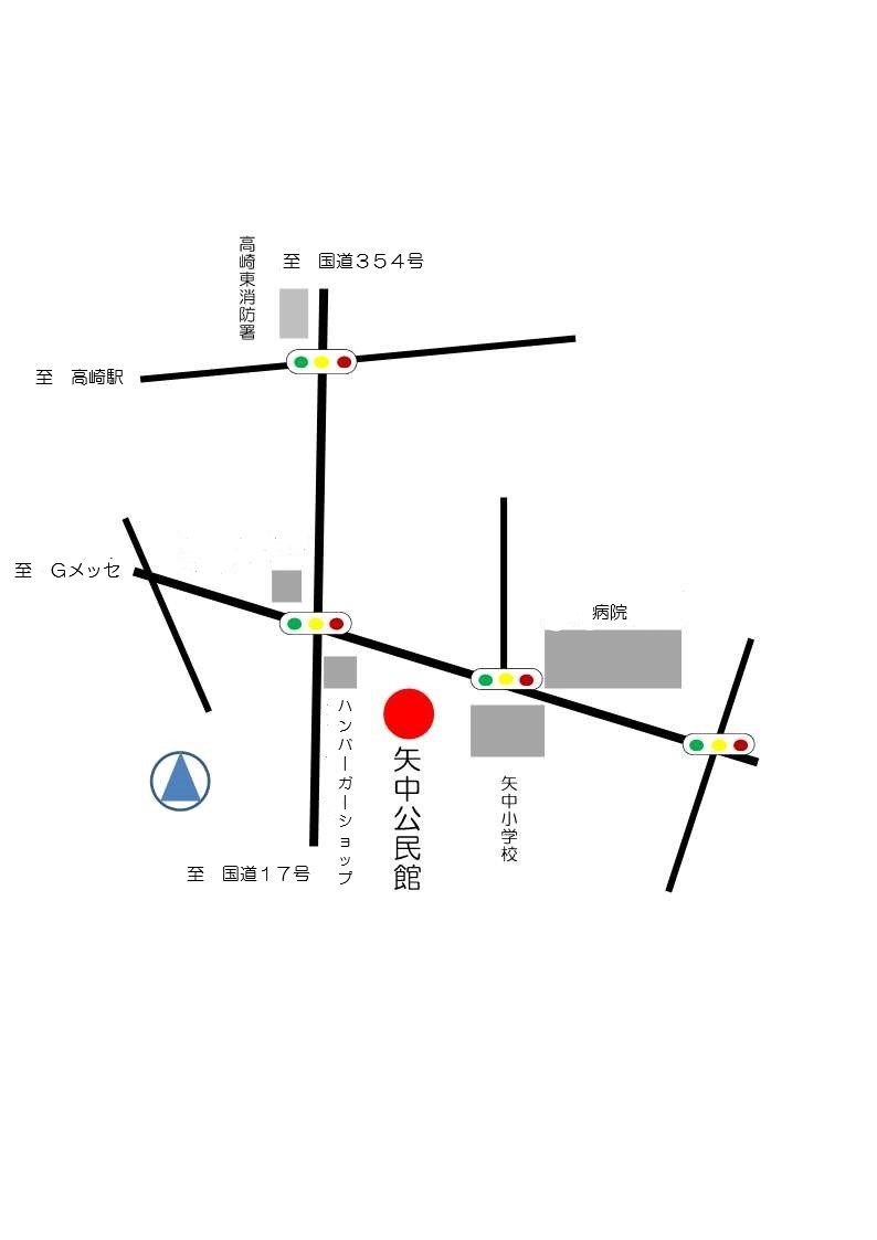 矢中公民館　２階　講義室（ホール） への地図