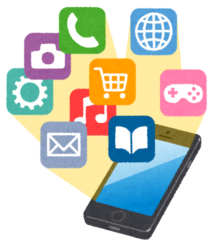 スマートフォン　イラスト　高齢者に教える