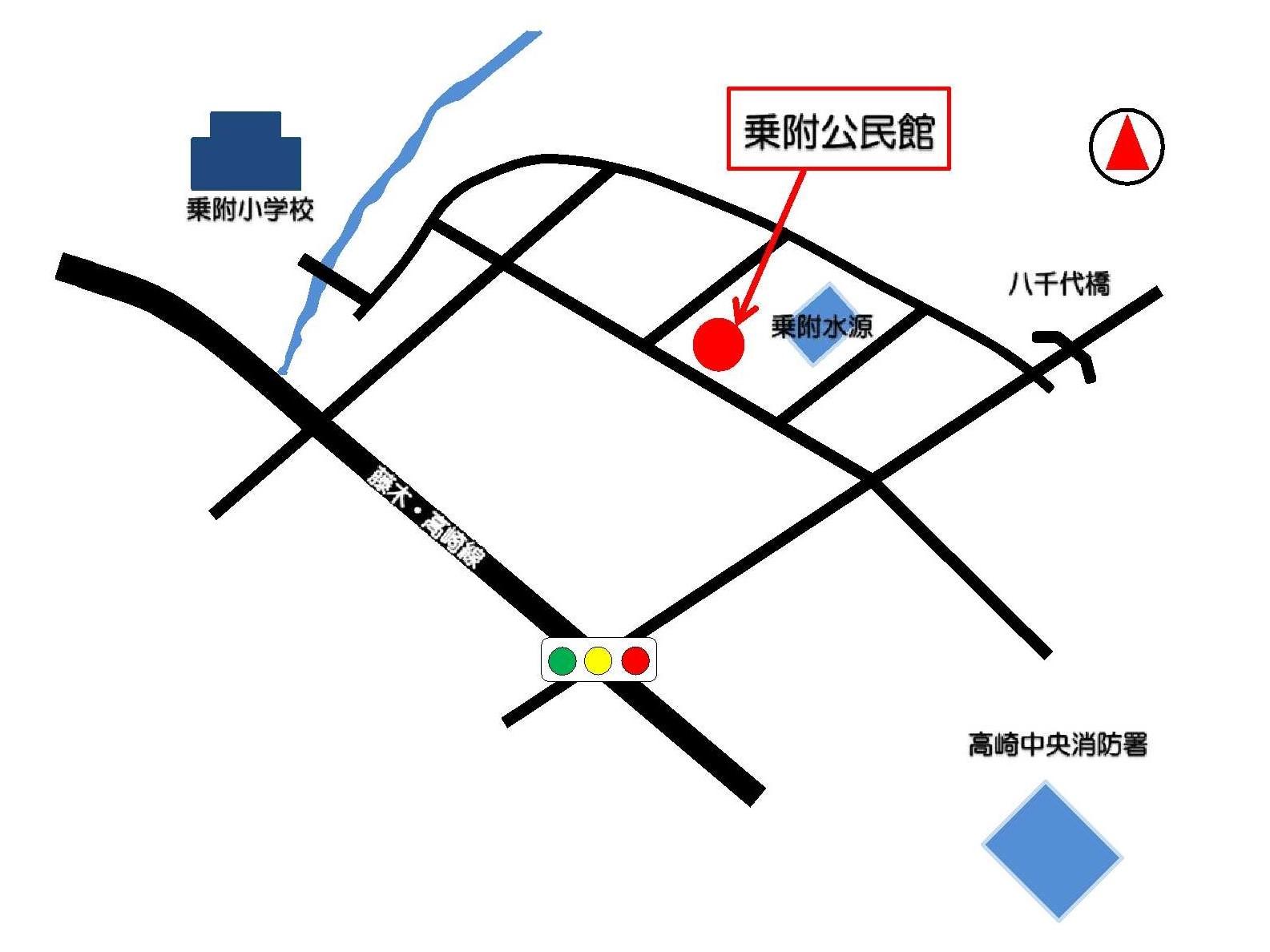 乗附公民館２階講義室への地図